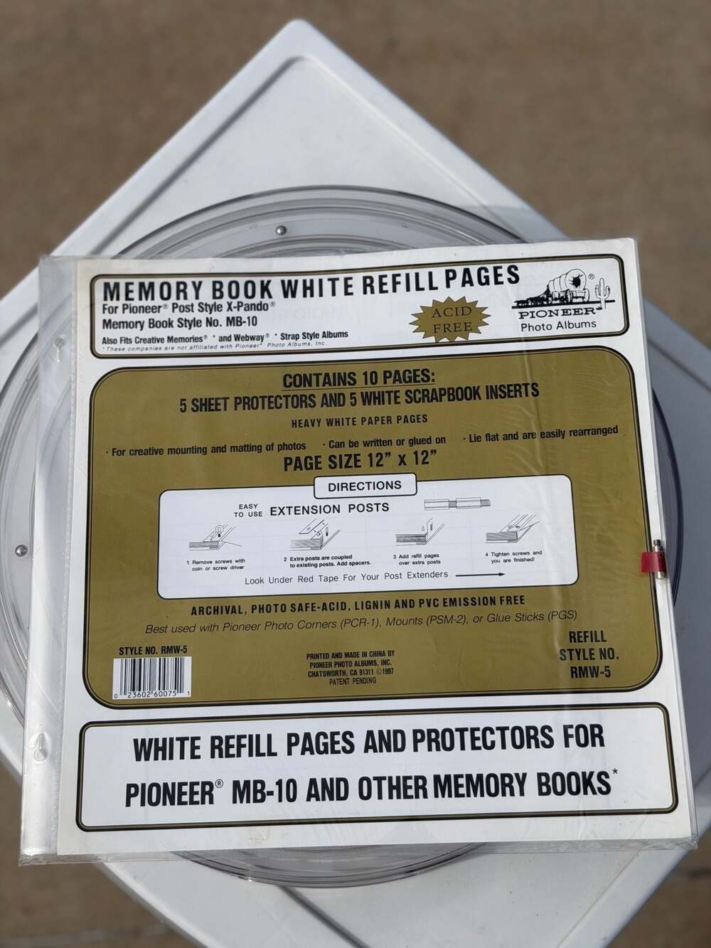 Pioneer Memory Book 12x12 White Refill Pages RMW-5